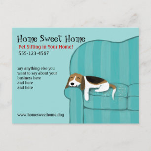 Happy Couch Dog   Cute Sleeping Beagle Custom Pet Postcard