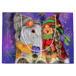 Happy Couple Gnome Christmas Gift Bag