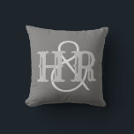 Happy Couple Initials on a Cushion<br><div class="desc">His and hers cushion. The initials printed onto this throw pillow make for an ideal wedding gift for a married couple. Incorporates the two initials.</div>
