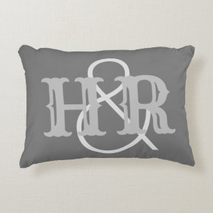 Happy Couple Initials on an Decorative Cushion