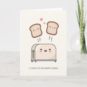 happy couple, wedding, toast card