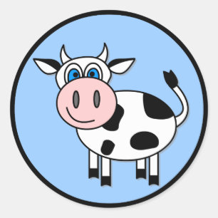 Happy Cow - Customisable! Classic Round Sticker