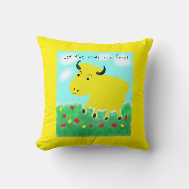 Happy Cow Vegan Cushion (Front)