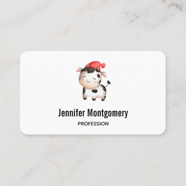 Happy Cow with a Red Hat Business Card (Front)