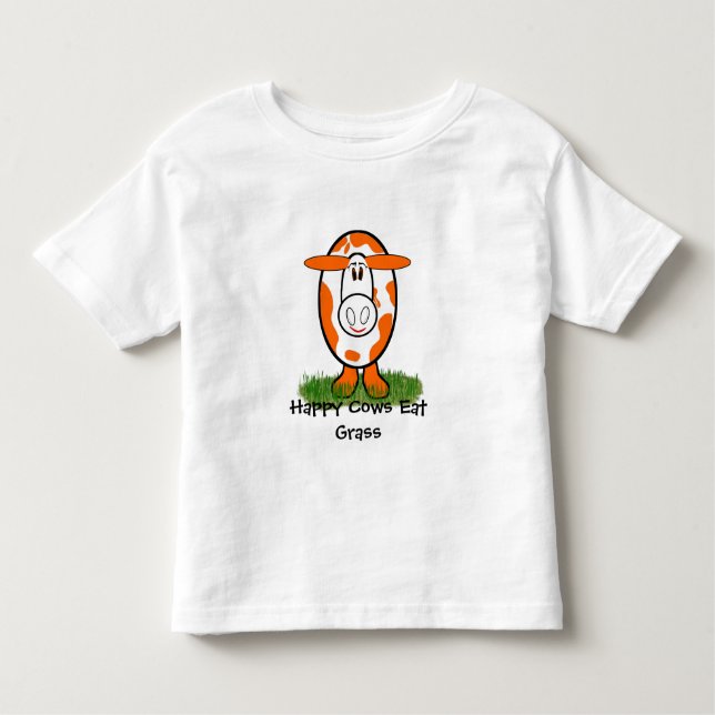 Happy Cows Eat Grass - - Customised - Customised Toddler T-Shirt (Front)