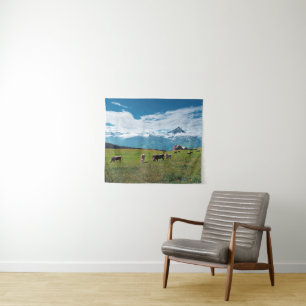 Happy Cows on the Farm in Switzerland Tapestry