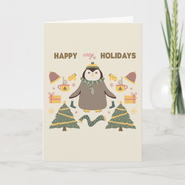 Happy cozy holidays greeting card (Front)