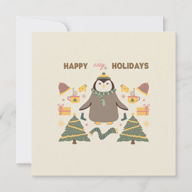 Happy cozy holidays greeting card (Front)