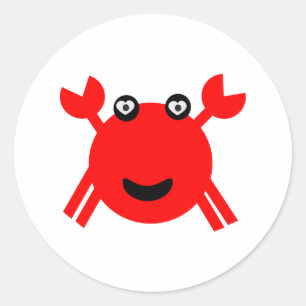 Happy crab 18 classic round sticker