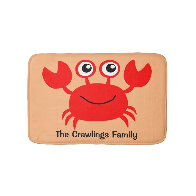 Happy Crab custom bath mat (Front)