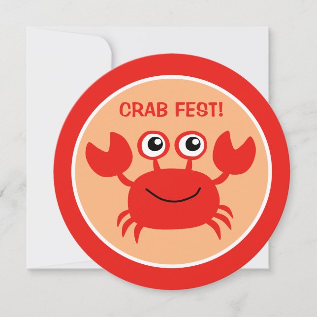 Happy Crab custom Cookout invitations (Front)