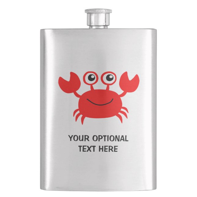 Happy Crab custom flask (Front)