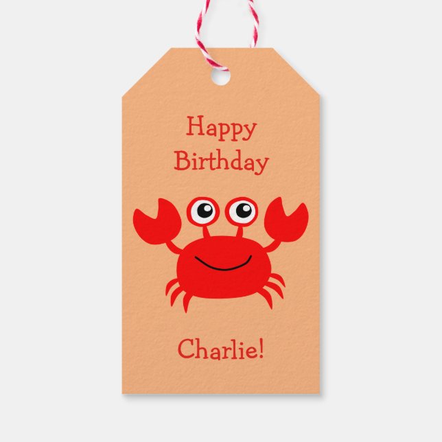 Happy Crab custom gift tags (Back)