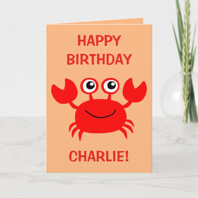 Happy Crab custom greeting card (Front)