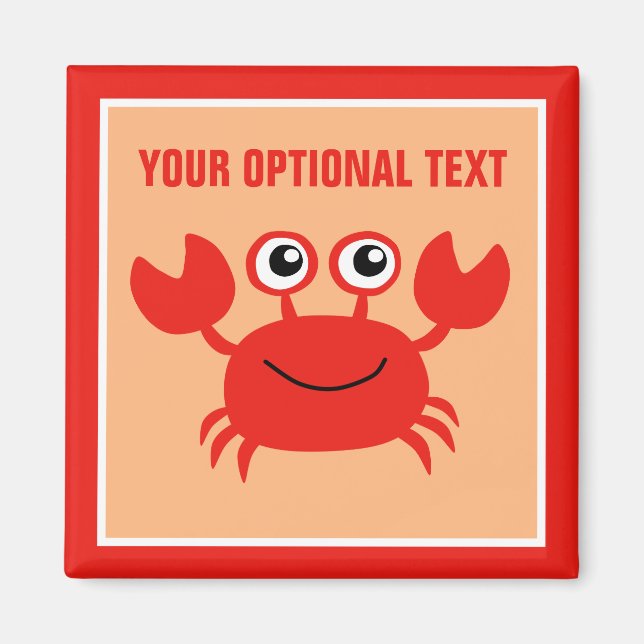 Happy Crab custom magnet (Front)