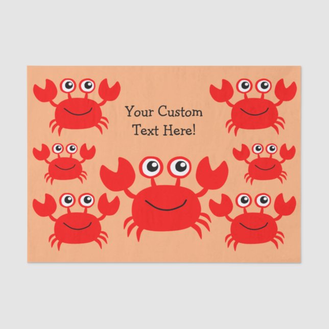 Happy Crab custom tissue paper (Front)