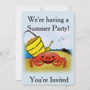 Happy Crab Party Invitation