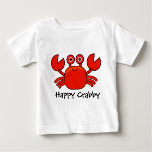 Happy Crabby/Cute Red Cartoon Crab Design Baby T-Shirt