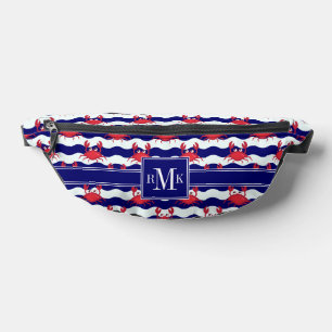 Happy Crabs Pattern Bum Bags