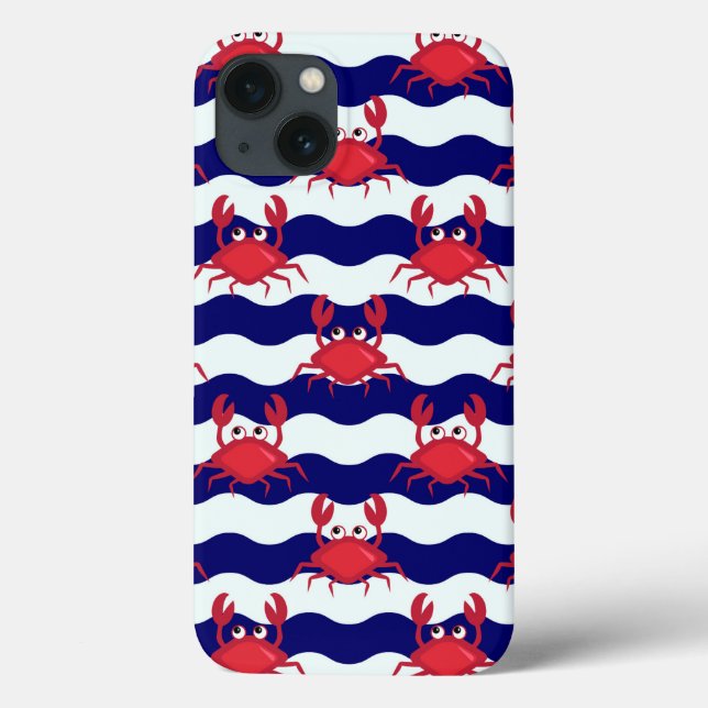 Happy Crabs Pattern Case-Mate iPhone Case (Back)