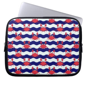 Happy Crabs Pattern Laptop Sleeve