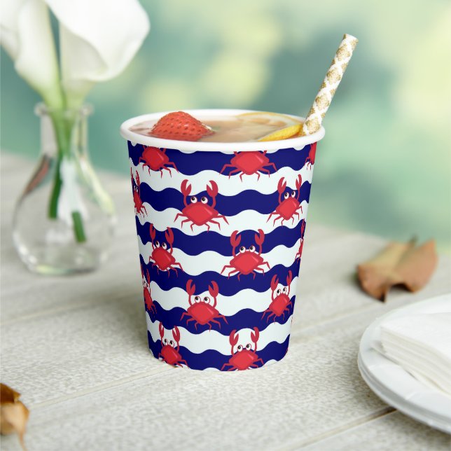 Happy Crabs Pattern Paper Cups (Insitu)