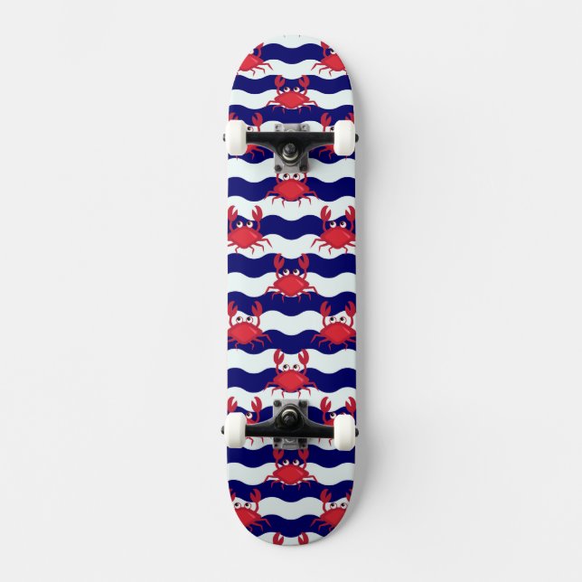 Happy Crabs Pattern Skateboard (Front)