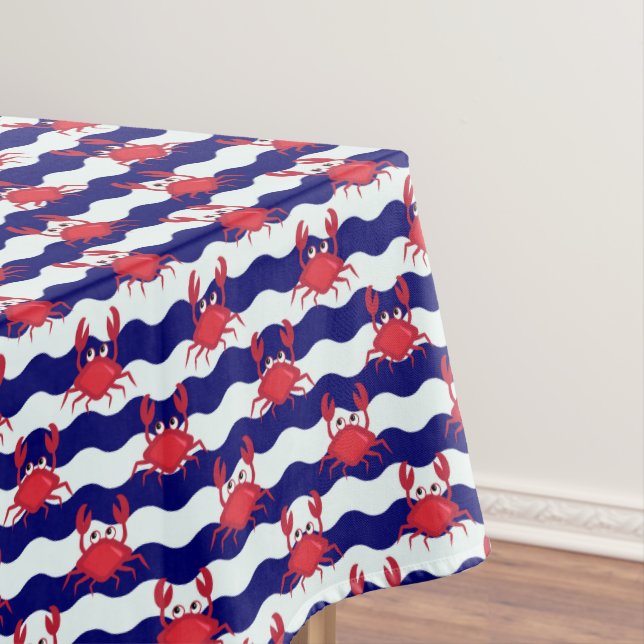 Happy Crabs Pattern Tablecloth (In Situ)