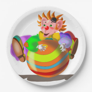 Happy Crazy Clown Paper Plate