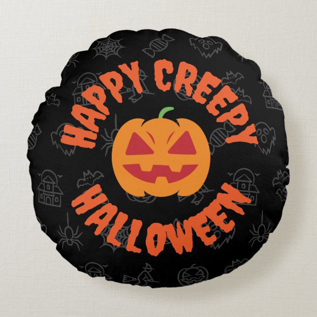 Happy creepy Halloween - Circular Round Cushion (Front)