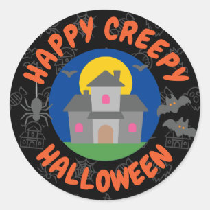 Happy creepy Halloween - Kids Classic Round Sticker