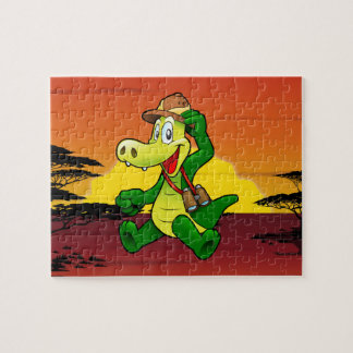 Happy crocodile jigsaw puzzle