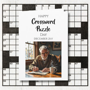 Happy Crossword Puzzle Day   December 21st Card