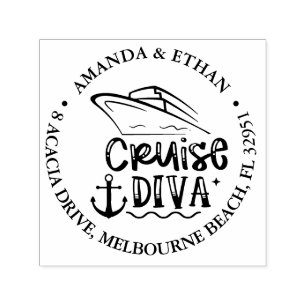 Happy Cruise Diva Theme Self-inking Stamp