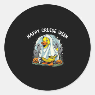 Happy Cruise Ween Quack Or Treat Cruise Ducks Fun Classic Round Sticker
