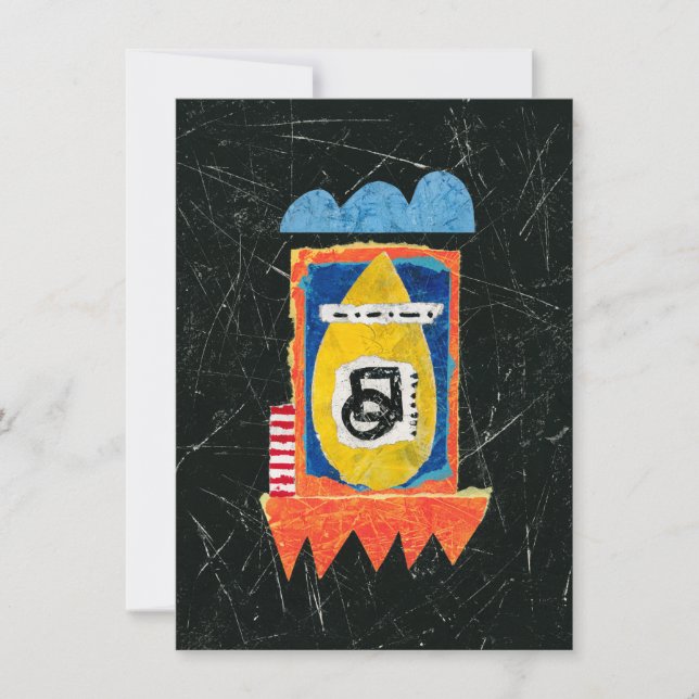 Happy Cry Greeting Card - Abstract Art (Front)