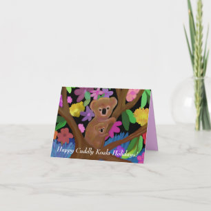 Happy Cuddly Koala Holiday Card