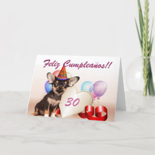 Happy Cumpleaños chihuahua dog greeting card
