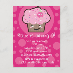 Happy Cupcake Birthday Party Invitation