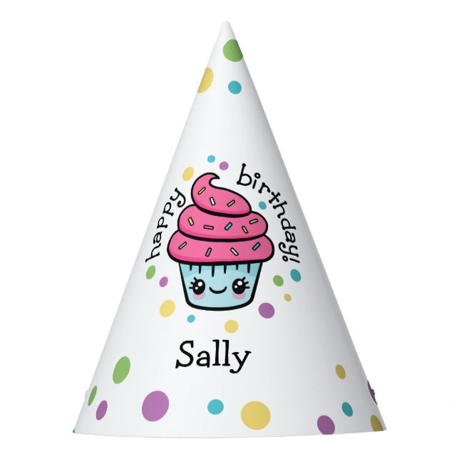 Happy Cupcake party hats (Front)