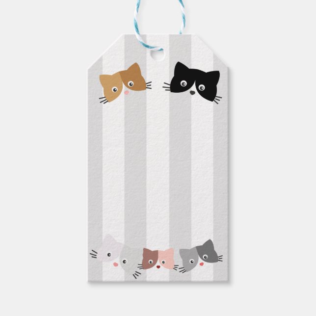Happy Curious Kittens Gift Tags (Front)
