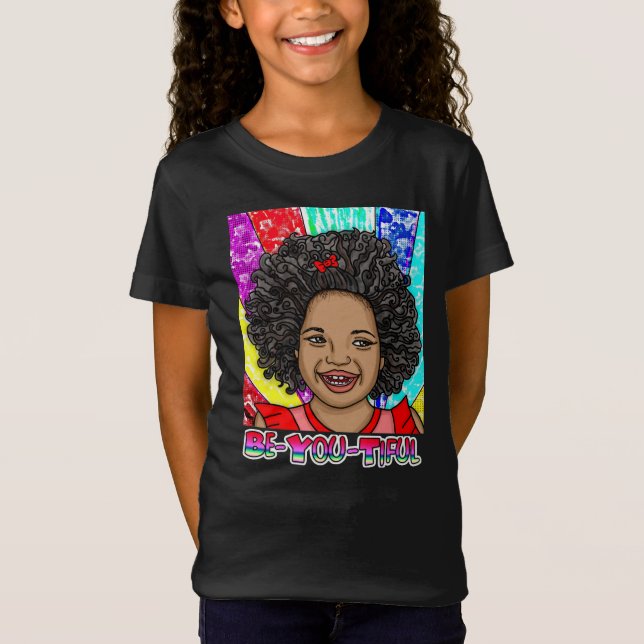 Happy Curls | Digital Art | African-American Girl  T-Shirt (Front)