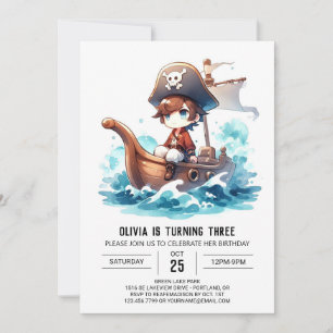 Happy Custom Pirate Birthday Invitation