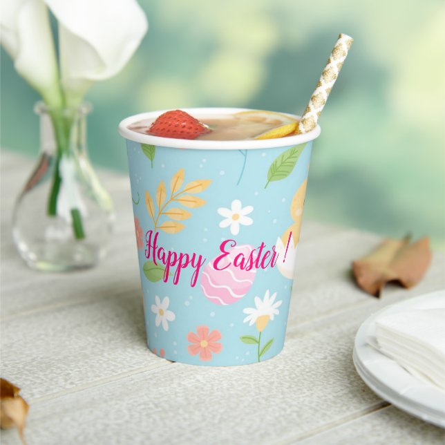 Happy Customise Easter Chicken Paper Cups (Insitu)