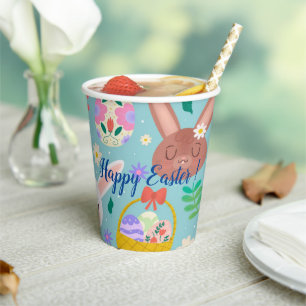 Happy Customise Easter Cute Rabbits Paper Cups