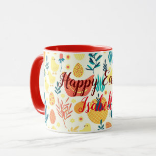 Happy Customise Easter Cute Vintage Chicken Mug