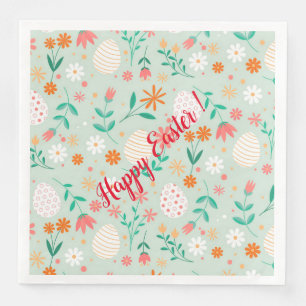 Happy Customise Easter Egg Floral Napkin