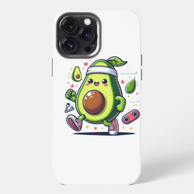 Happy cute avocado iPhone case (Back)