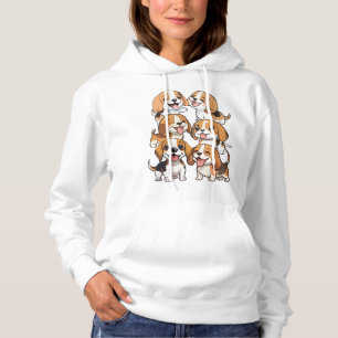 happy cute beagle dogs hoodie