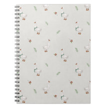 Happy cute farm white goose seamless pattern 